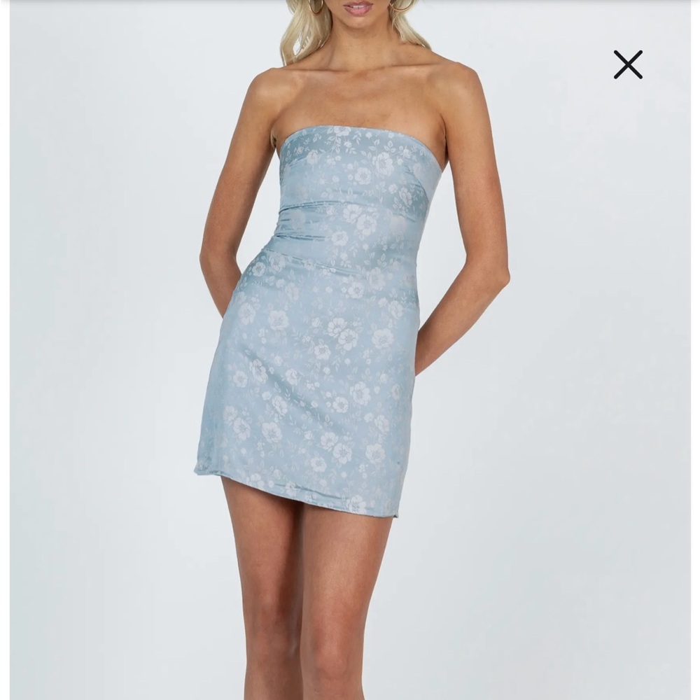 Princess Polly Ramie Strapless Floral Minidress